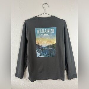 Eddie Bauer Mt Rainier Graphic Long Sleeve T Shirt Men’s M Gray